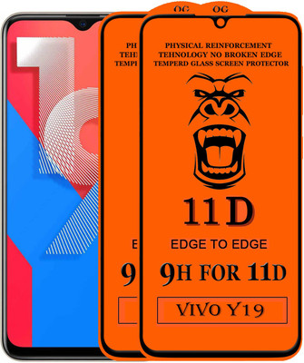 Xester Edge To Edge Tempered Glass for Vivo Y19(Pack of 2)