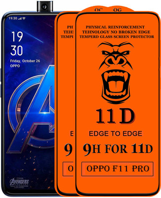 PFOAM Edge To Edge Tempered Glass for Oppo F11 Pro(Pack of 2)