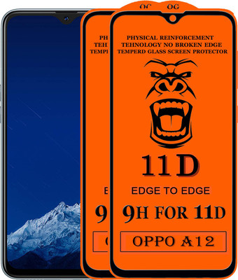 HQ Protection Edge To Edge Tempered Glass for Oppo A12(Pack of 2)