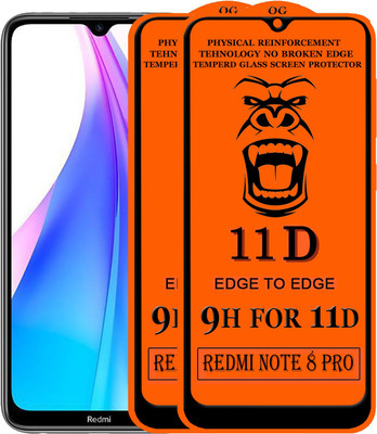 Xester Edge To Edge Tempered Glass for Redmi Note 8 Pro(Pack of 2)