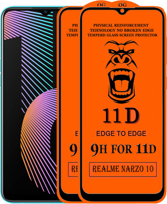 HQ Protection Edge To Edge Tempered Glass for Realme Narzo 10(Pack of 2)