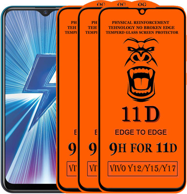 Xester Edge To Edge Tempered Glass for Vivo Y17(Pack of 3)