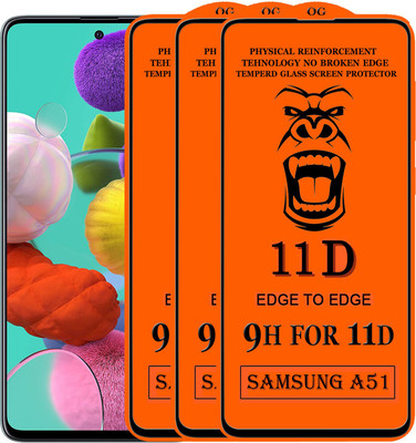 Xester Edge To Edge Tempered Glass for Samsung Galaxy A51(Pack of 3)