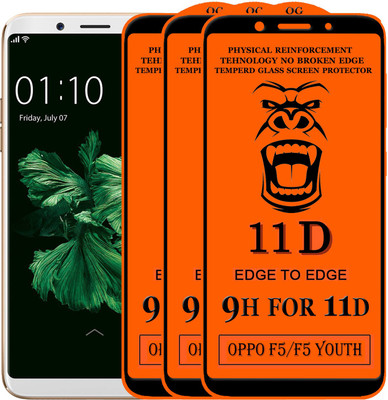 Xester Edge To Edge Tempered Glass for Oppo F5(Pack of 3)