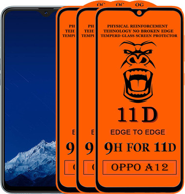 Xester Edge To Edge Tempered Glass for Oppo A12(Pack of 3)
