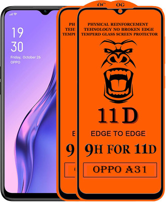 Xester Edge To Edge Tempered Glass for Oppo A31(Pack of 2)