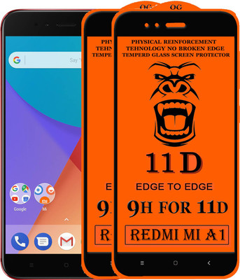 FIVE-O Edge To Edge Tempered Glass for Mi A1(Pack of 2)