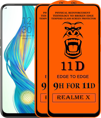 Xester Edge To Edge Tempered Glass for Realme X(Pack of 2)