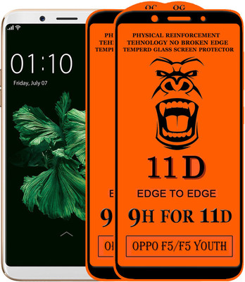 HQ Protection Edge To Edge Tempered Glass for Oppo F5(Pack of 2)