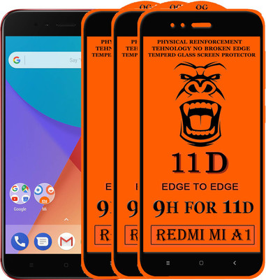PFOAM Edge To Edge Tempered Glass for Mi A1(Pack of 3)