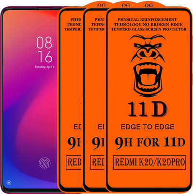 Xester Edge To Edge Tempered Glass for Mi K20(Pack of 3)