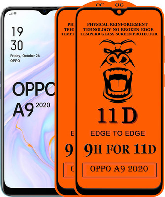 PFOAM Edge To Edge Tempered Glass for Oppo A9 2020(Pack of 2)