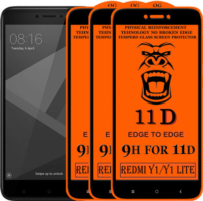 Xester Edge To Edge Tempered Glass for Mi Redmi Y1 Lite(Pack of 3)