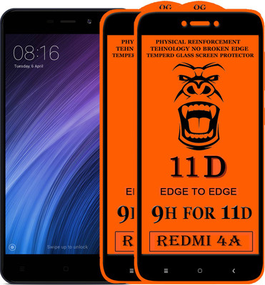 XRENGTH Edge To Edge Tempered Glass for Mi Redmi 4A(Pack of 2)