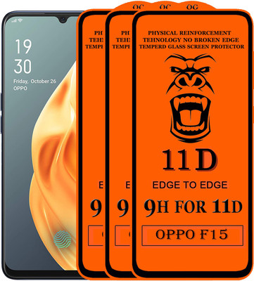 Xester Edge To Edge Tempered Glass for Oppo F15(Pack of 3)