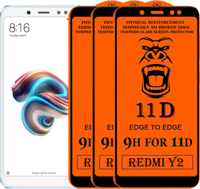 Xester Edge To Edge Tempered Glass for Mi Redmi Y2(Pack of 3)