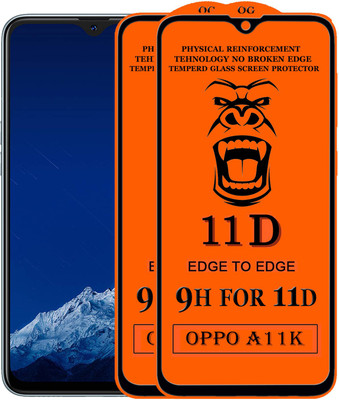 Xester Edge To Edge Tempered Glass for Oppo A11K(Pack of 2)