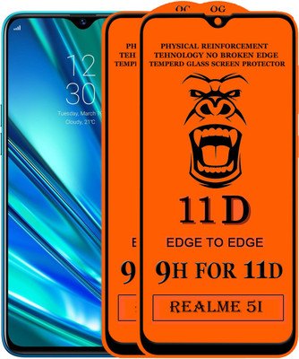 Xester Edge To Edge Tempered Glass for Realme 5i(Pack of 2)