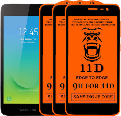 PFOAM Edge To Edge Tempered Glass for Samsung Galaxy J2 Core(Pack of 3)
