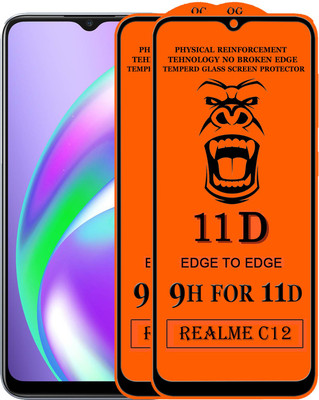 Xester Edge To Edge Tempered Glass for Realme C12(Pack of 2)