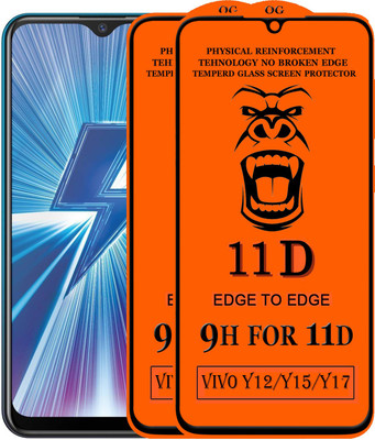 PFOAM Edge To Edge Tempered Glass for Vivo Y17(Pack of 2)