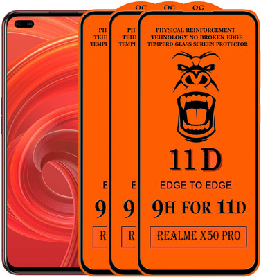 Xester Edge To Edge Tempered Glass for Realme X50 Pro(Pack of 3)