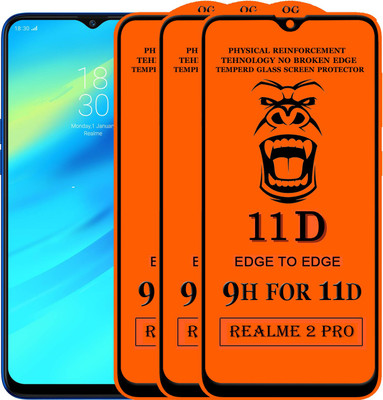PFOAM Edge To Edge Tempered Glass for Realme 2 Pro(Pack of 3)