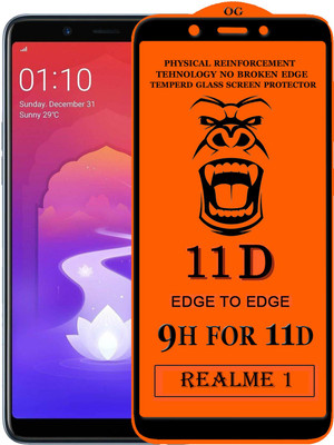 Gorilaorginal Edge To Edge Tempered Glass for OPPO Realme 1(Pack of 1)