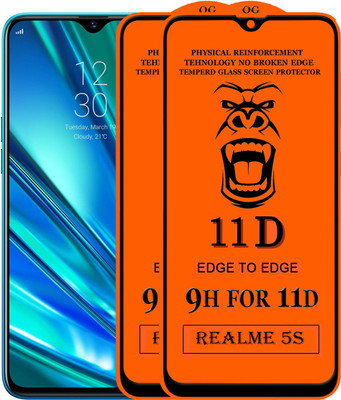 Xester Edge To Edge Tempered Glass for Realme 5s(Pack of 2)