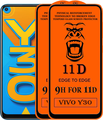 Xester Edge To Edge Tempered Glass for Vivo Y30(Pack of 2)