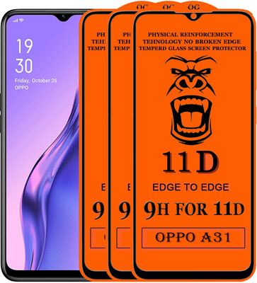 Xester Edge To Edge Tempered Glass for Oppo A31(Pack of 3)