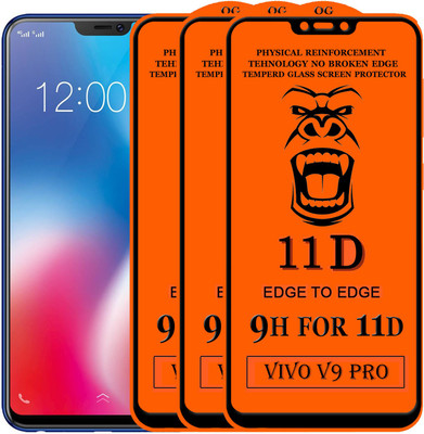 Xester Edge To Edge Tempered Glass for Vivo V9 Pro(Pack of 3)