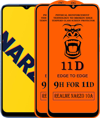 XRENGTH Edge To Edge Tempered Glass for : Realme Narzo 10A(Pack of 2)