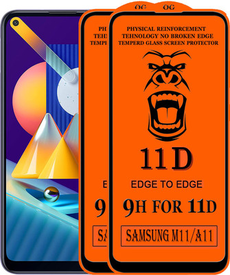 Xester Edge To Edge Tempered Glass for samsung galaxy m11(Pack of 2)