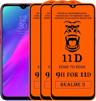 Xester Edge To Edge Tempered Glass for Realme 3(Pack of 3)