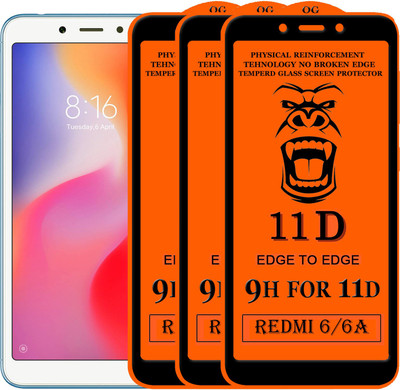 PFOAM Edge To Edge Tempered Glass for Mi Redmi 6(Pack of 3)