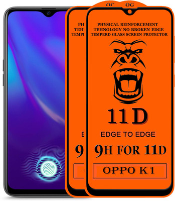 Xester Edge To Edge Tempered Glass for Oppo K1(Pack of 2)