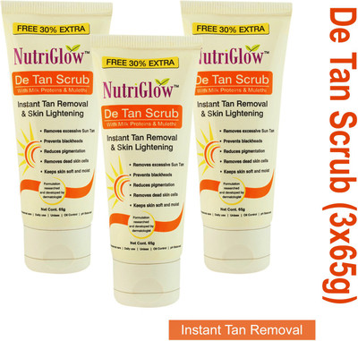 NutriGlow DE-TAN Face Scurb-65g(Pack Of 3) Scrub(65 g)