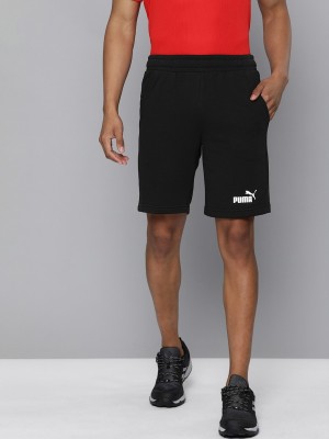 PUMA Solid Men Black Basic Shorts