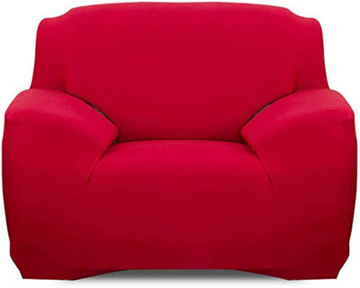 HOUSE OF QUIRK Polyester Plain 3 Seater Sofa Cover(Red Pack of 1)