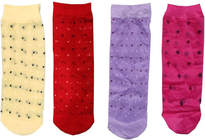 INFISPACE Women Polka Print Ankle Length(Pack of 4)