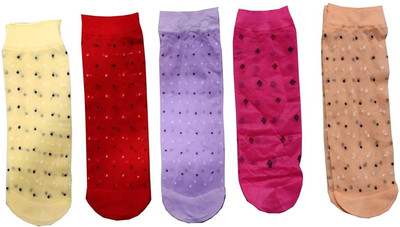 INFISPACE Women Polka Print Ankle Length(Pack of 5)