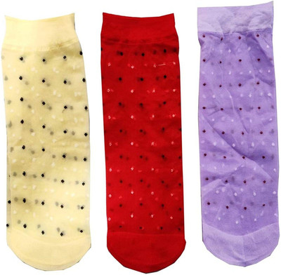 INFISPACE Women Polka Print Ankle Length(Pack of 3)