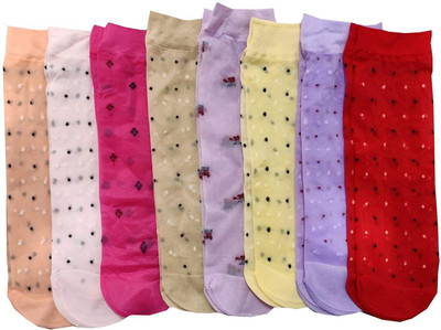 INFISPACE Women Polka Print Ankle Length(Pack of 8)