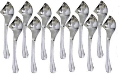 Dynore Set of 12 Stainless Steel Ice-cream Spoon Set(Pack of 12)