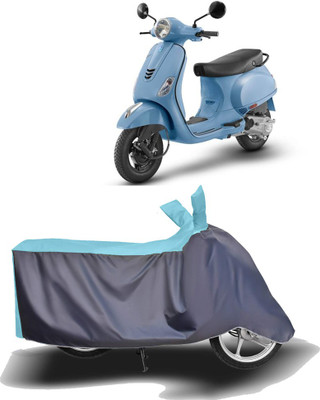 MOTOGENIX Two Wheeler Cover for Vespa(Vespa LX, Blue, Grey)