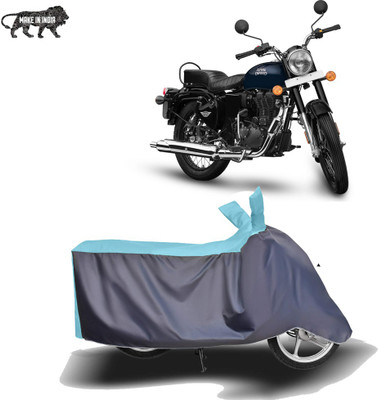 MOTOGENIX Two Wheeler Cover for Royal Enfield(Bullet Electra Twinspark, Blue, Grey)