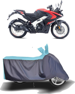 MOTOGENIX Two Wheeler Cover for Bajaj(Pulsar RS 200, Blue, Grey)