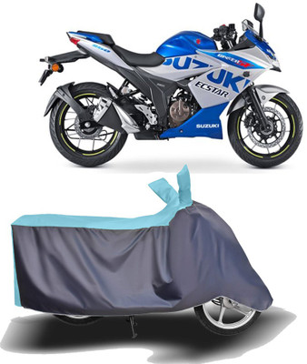 MOTOGENIX Two Wheeler Cover for Suzuki(Gixxer SF 250, Blue, Grey)