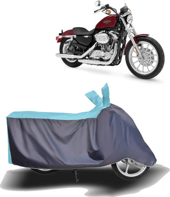 MOTOGENIX Two Wheeler Cover for Harley Davidson(XL 883, Blue, Grey)